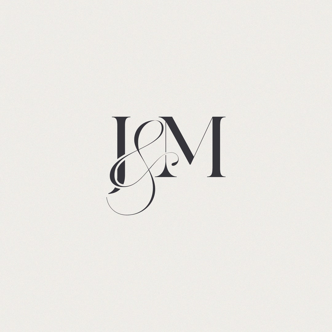 J and M Initials Wedding Monogram • Couple Monogram for Wedding ...
