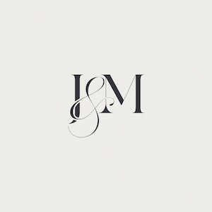 Monograma de boda con las iniciales J y M • Monograma de pareja para boda • Logotipo de boda • Moderno • Logotipo inicial • Iniciales J&M •