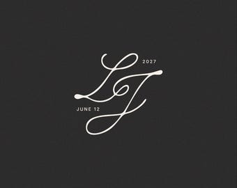 Monogramma di matrimonio / Iniziali personalizzate, download digitale (L e J)
