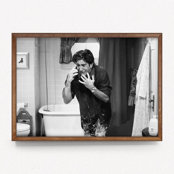 Friends TV Show Ross Geller Bathroom Art, Funny Toilet Humor Print (Digital Download)