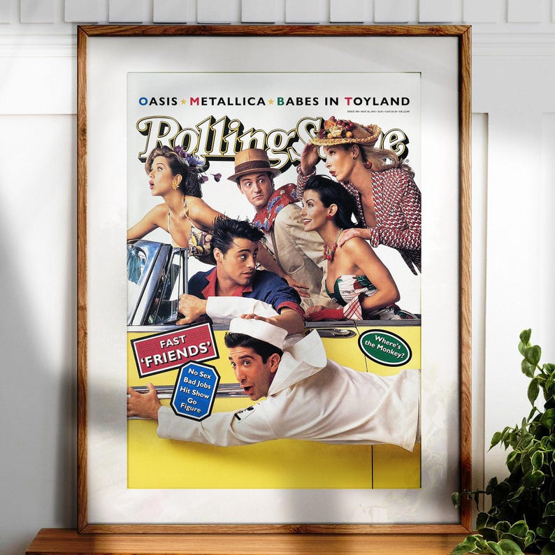FRIENDS TV Show, Rolling Stone Cover, Poster, Print, Wall Art, 90s TV Memorabilia, Vintage Magazine, Girlfriend Gift, Digital Download, 082 image 2