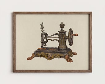 Ornate Sewing Machine Print Tailor Shop Art Couture Decor PTS205