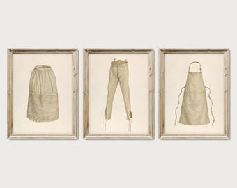 Set of 3 Laundry Room Art Cottagecore Wash Day Prints Greige Farmhouse Decor Neutral Beige Printable Wall Art SET026