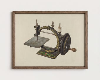 Vintage Sewing Machine Print Needlework Wall Art Craft Room Decor PTS204