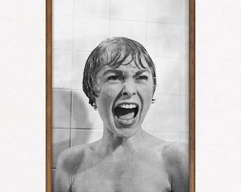 Psycho Shower Scene Print Klassisk Skräckfilm Väggkonst Digital Nedladdning PRINT188