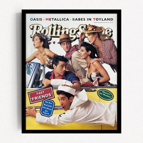 FRIENDS TV Show, Rolling Stone Cover, Poster, Print, Wall Art, 90s TV Memorabilia, Vintage Magazine, Girlfriend Gift, Digital Download, 082