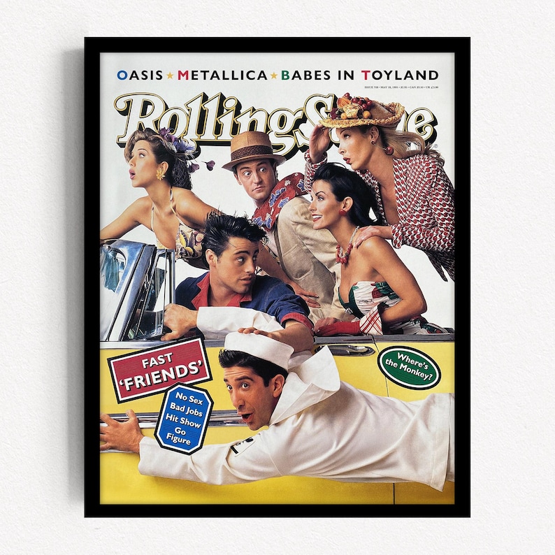FRIENDS TV Show, Rolling Stone Cover, Poster, Print, Wall Art, 90s TV Memorabilia, Vintage Magazine, Girlfriend Gift, Digital Download, 082 image 1