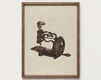 Antique Sewing Machine Print Craft Room Decor Seamstress Gift Digital Download PTS203