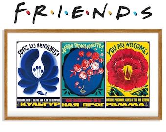Friends Poster Set of 3, Monica Apartment Wall Art, Digital Download SET005