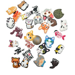 Charms de cocodrilo inspirados en gatos / Paquetes Jibbitz