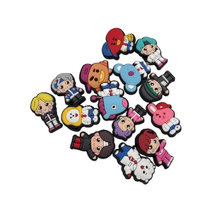 Charm de miembro de BTS con juego de charms de cocodrilo de personaje de dibujos animados a juego