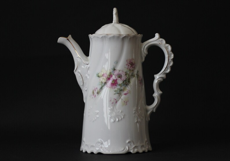 Antique Vintage Porcelain Coffee Pot 1920 Etsy