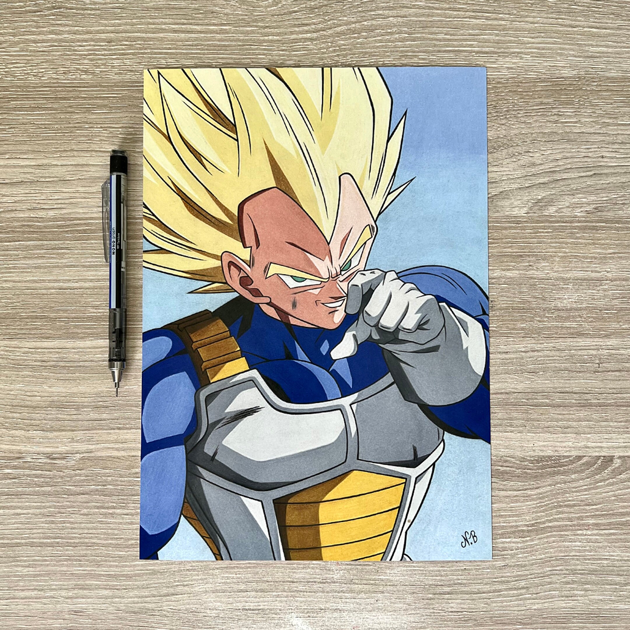 Print A3 / Vegeta SSJ dragon Ball Z Etsy