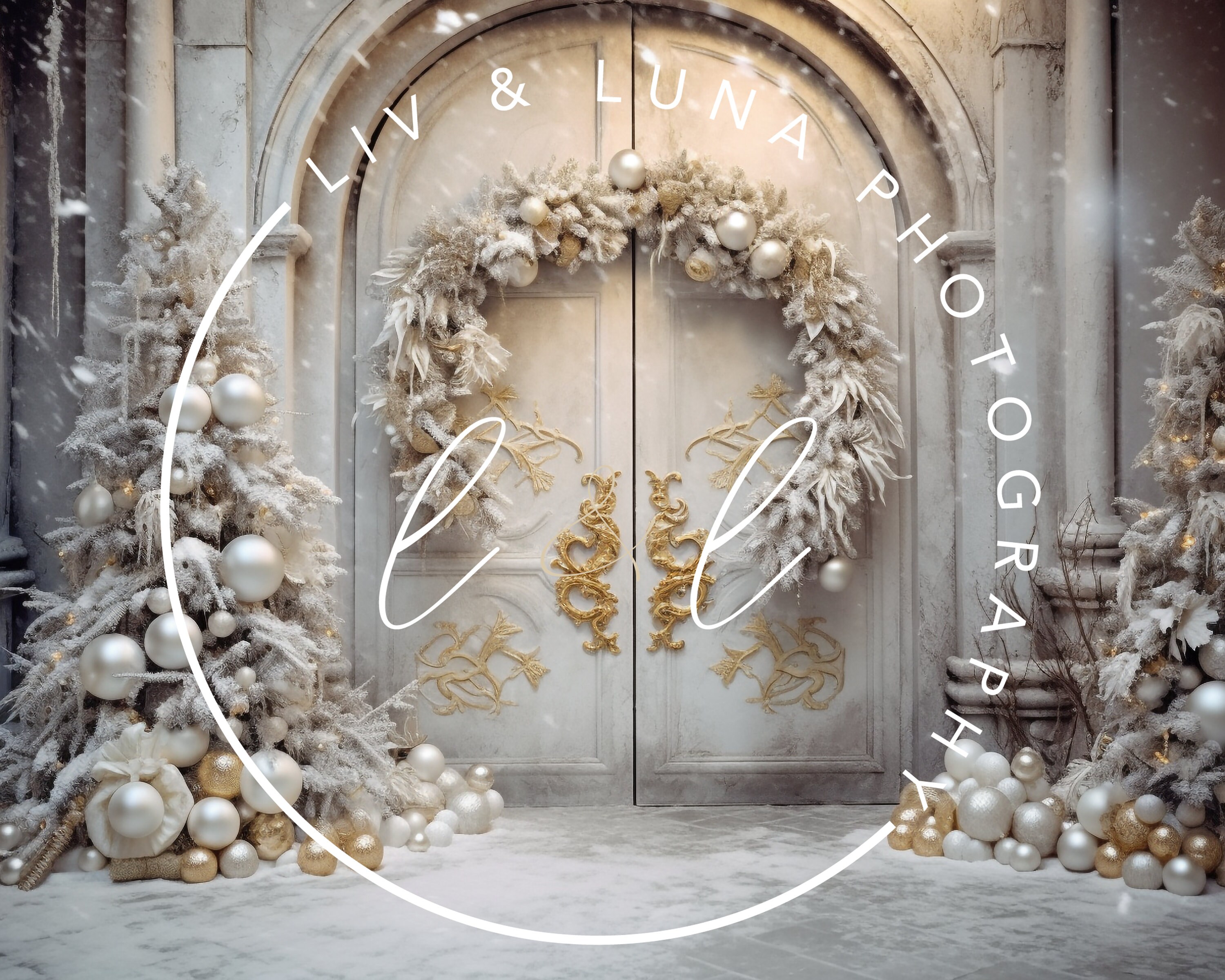 Rustic White Christmas Digital Backdrops - Etsy