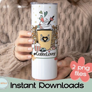 Coffee Lover png tumbler download Mom coffee tumbler png Birthday coffee sublimation download Coffee lover holiday gift png Digital Download