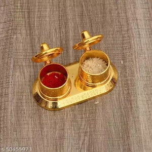 Lot of Subh-Labh Metal Haldi Kumkum Box: A Gift of Prosperity, Wedding Gifts, Home Decor Gifts, Anniversary Return Gifts, Pooja Decor Gitfs