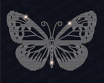 Plantilla de mariposa con diamantes de imitación (archivo SVG para Cricut) Archivo de corte de diamantes de imitación SS6 Archivo de corte con plancha de diamantes de imitación Archivo superior de diamantes de imitación DXF