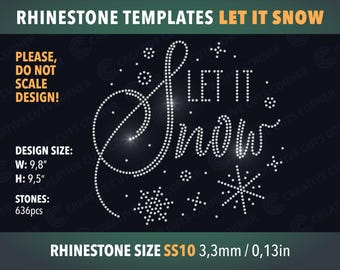 Let is Snow Rhinestone Template ss10 Svg Digital File Rhinestone Sign Rhinestone Shirt Template File For Cricut Svg Download Rhinestone Deca