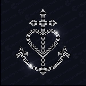 Rhinestone Template ss10 Christian Faith Anchor Design Rhinestone Svg File For Cricut Rhinestone Design Instant Download Rhinestone Applique