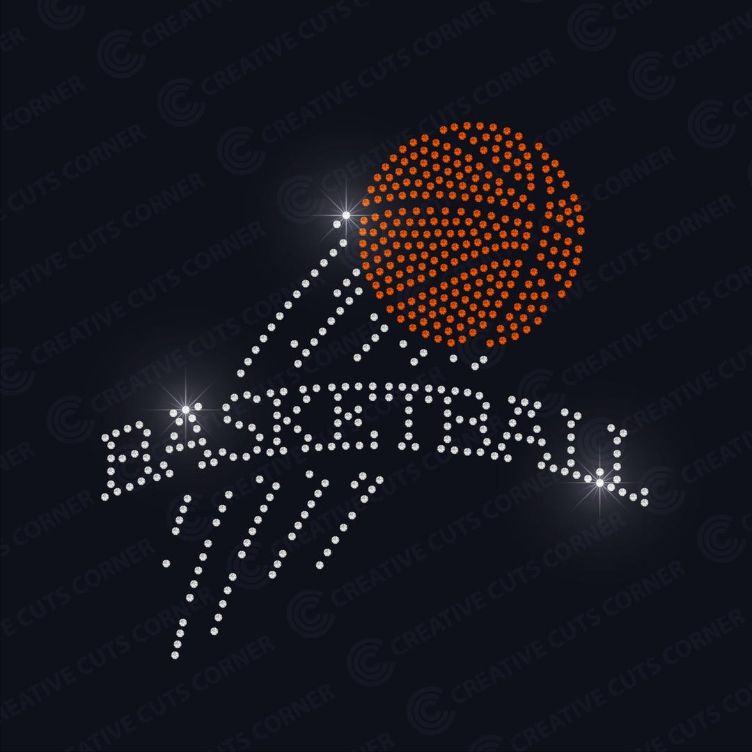 Basketball Rhinestone Template Svg File for Cricut Design Rhinestone ...