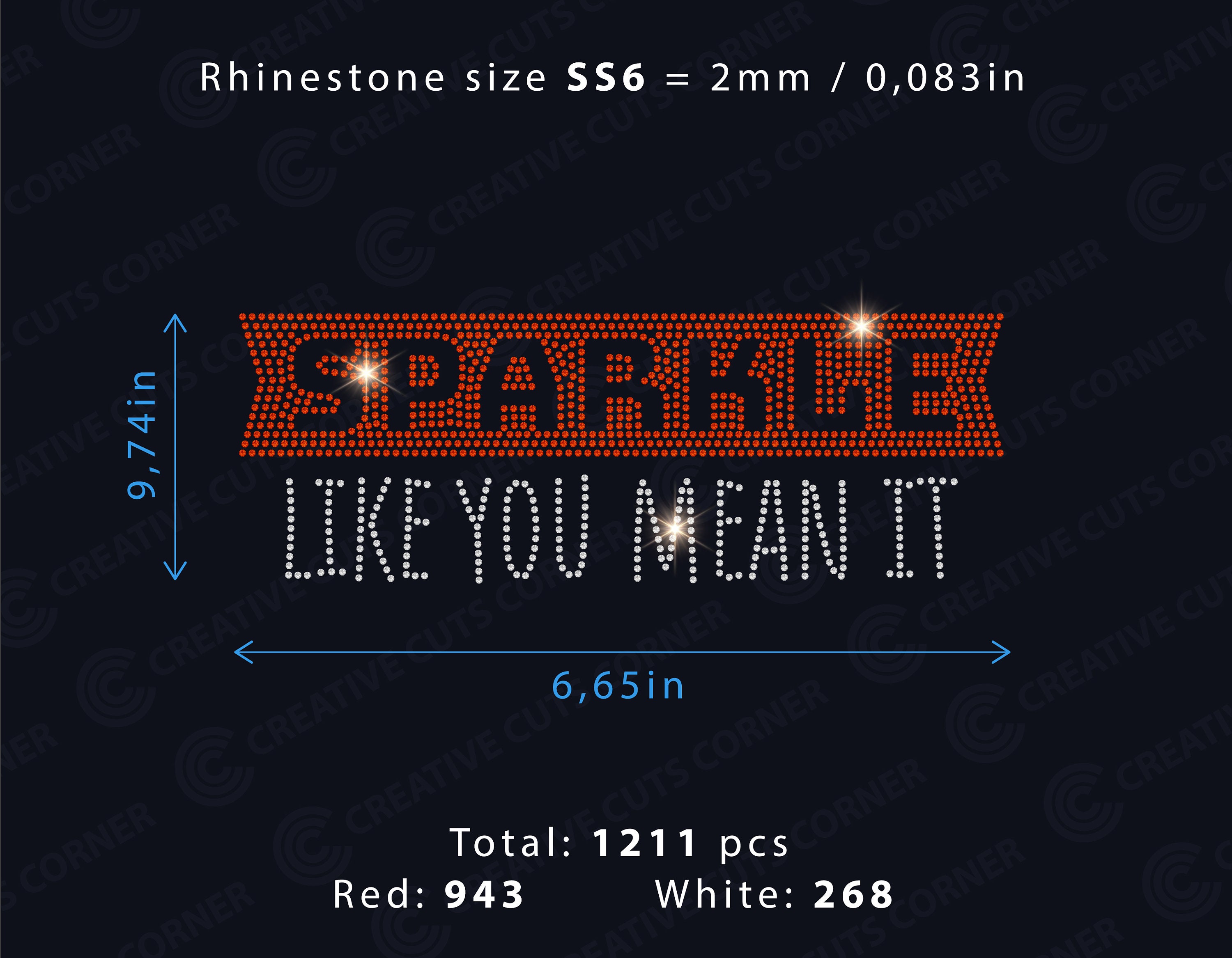 Sparkle Rhinestone Design Svg File Rhinestone Ss6 File for Cricut ...
