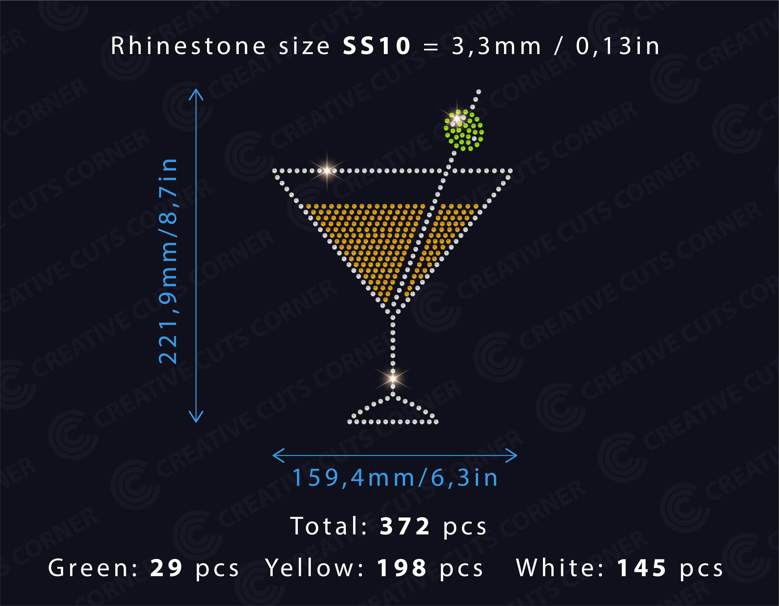 Rhinestone Template Svg Design Cut Files for Cricut Rhinestone Ss10 ...