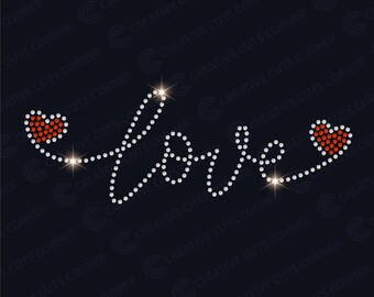 Plantilla de diamantes de imitación de amor Archivo SVG Plantilla de diamantes de imitación ss10 Diseño de Cricut Diamantes de imitación de fijación en caliente Cricut SVG Diamantes de imitación SVG