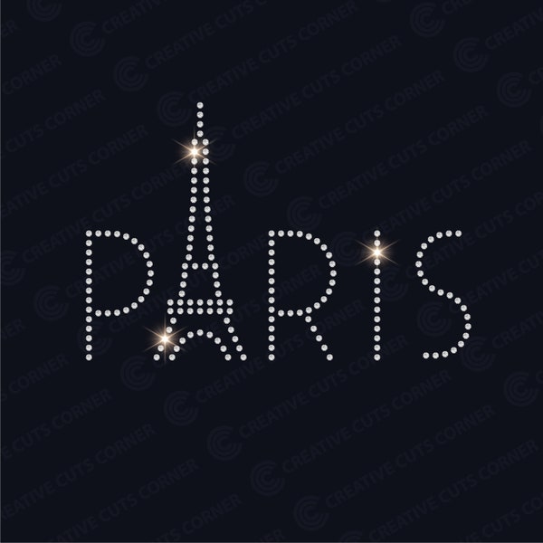 Rhinestone Transfer Svg File Paris Rhinestone Template Svg Cut File For Cricut Rhinestone Template ss10 For Cricut Rhinestone Applique