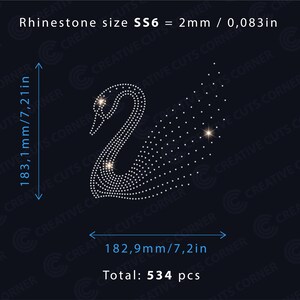 Schwan Strass Design svg Datei Strass ss6 Datei für Cricut Strass Vorlage Cricut svg Strass svg für Shirt hot fix Strass
