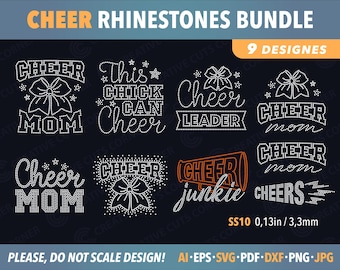 Cheer Rhinestone Template Bundle Svg Ss10 SVG Cheerleader template Crystal Hotfix Sparkle Pattern Cheer Rhinestone Cheer Scatter Template