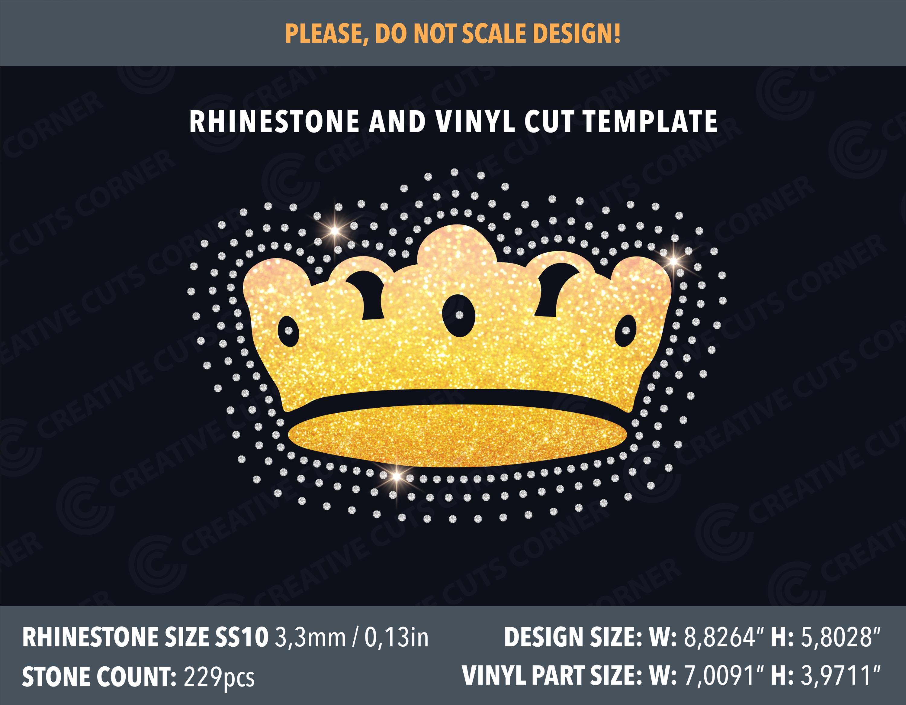 Rhinestone Template Crown Vinyl Svg File Rhinestone Template Ss10 ...
