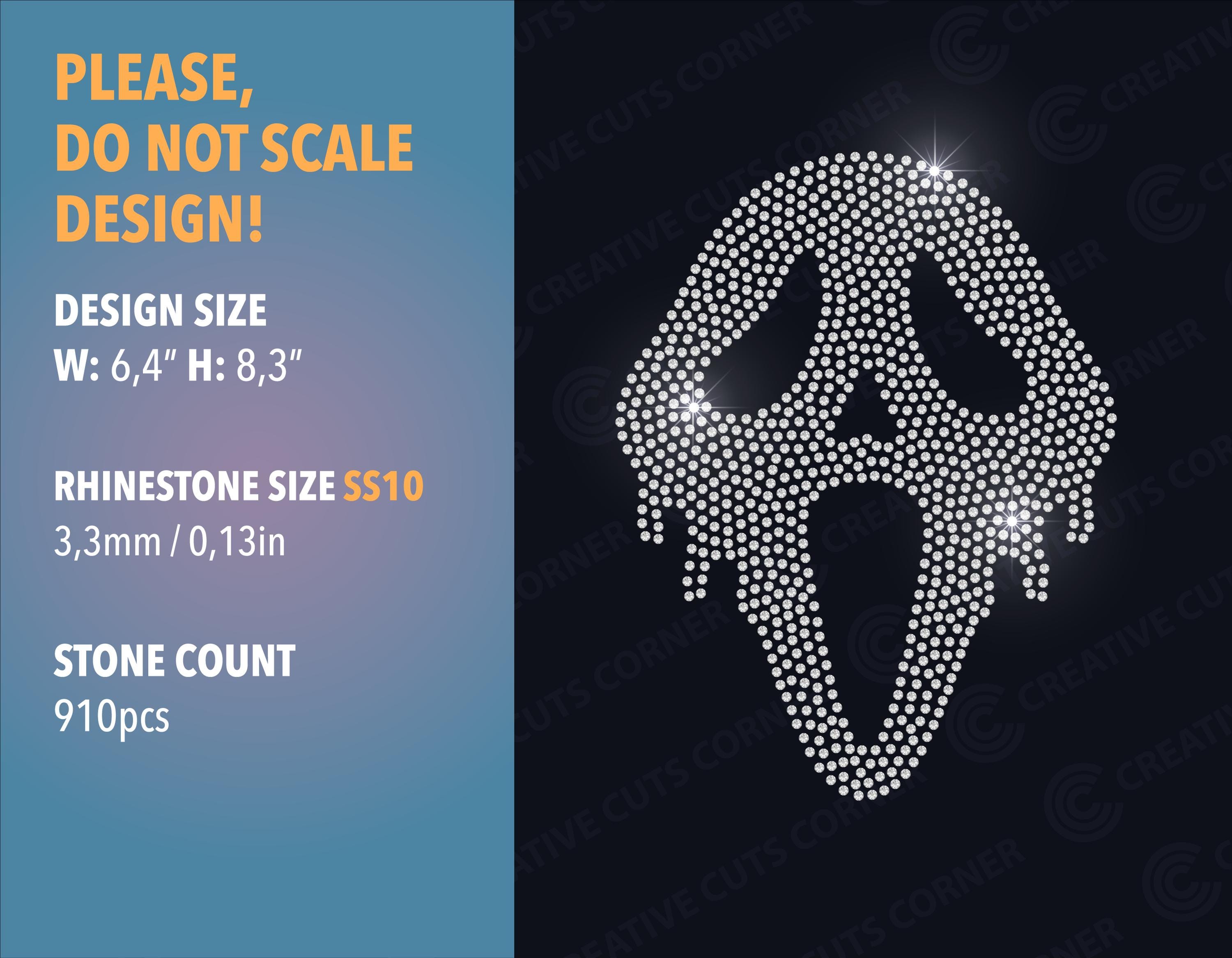 Halloween Rhinestone Template Ss10 Svg Digital File Horror Rhinestone ...