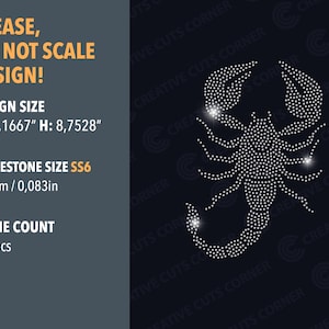 Scorpion Rhinestone Template Svg File For Cricut Design Rhinestone Template ss6 Cricut Svg Rhinestone Shirt Rhinestone Transfer Svg
