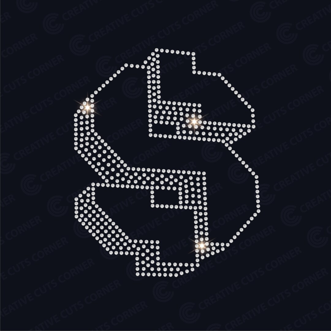 Hotfix Rhinestone Template Ss10 Svg Digital File Rhinestone Dollar ...