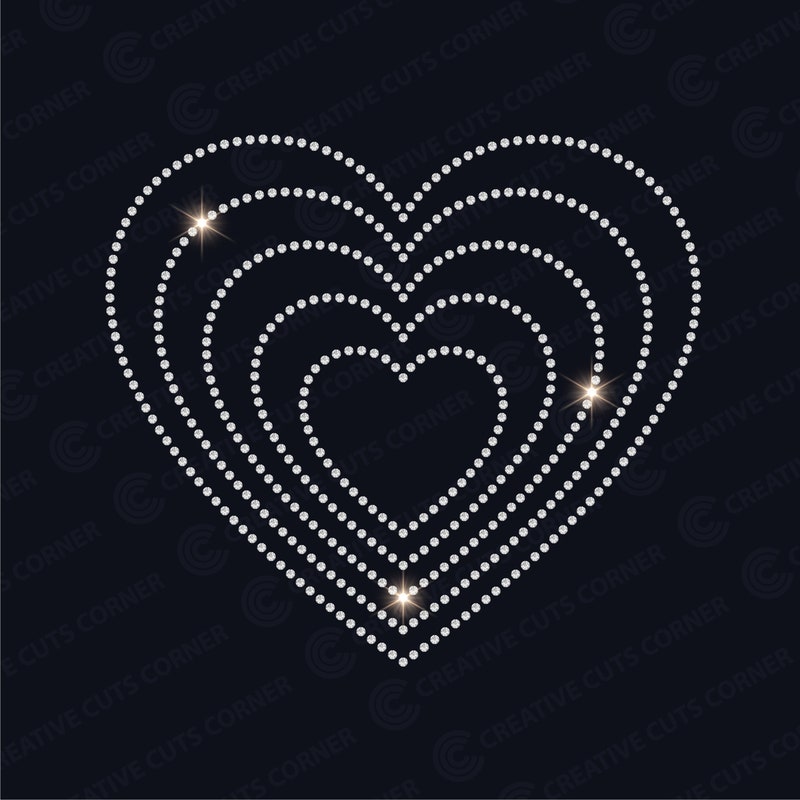 Heart Vector Rhinestone Rhinestone Heart Top - Etsy