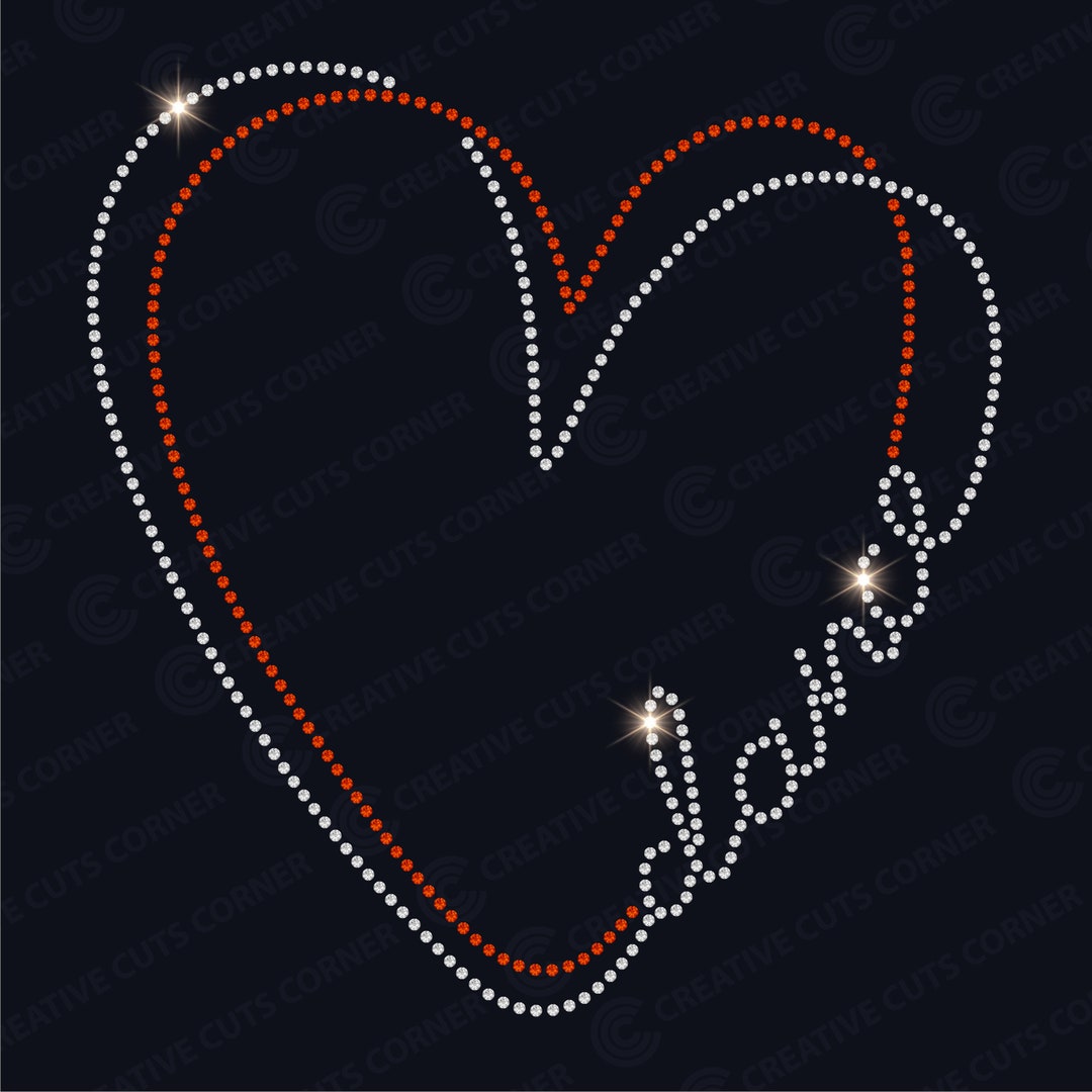 Heart Vector Rhinestone Hearts Rhinestone Template Svg File Hotfix Rhinestone Template Tshirt ...