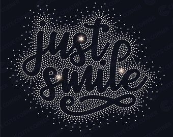 Plantilla de diamantes de imitación de sonrisa ss6 Svg Archivo digital Diamante de imitación positivo Diamante de imitación Divertido Archivo de plantilla para Cricut Svg Descargar Diamante de imitación