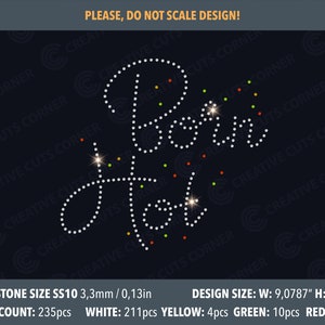 Rhinestone Template Born Hot Svg File For Cricut Design Rhinestone Template ss10 Cricut Svg Rhinestone Shirt For Women Rhinestone Transfer