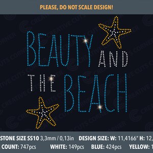 Beauty and the beach Rhinestone Template ss10 Rhinestone Svg File For Cricut Rhinestone Template Svg Download Rhinestone Design for T-shirt