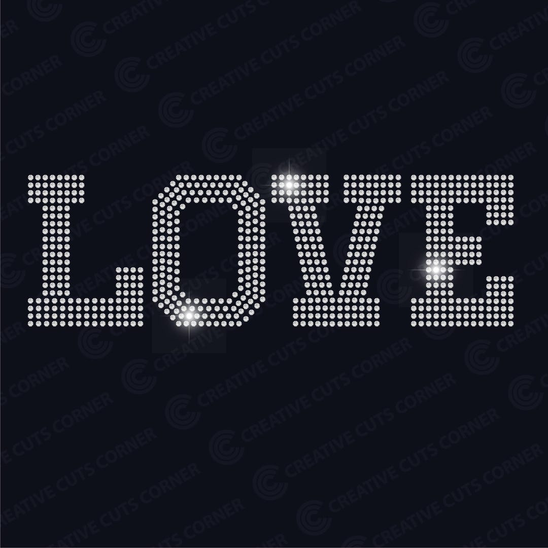 Love Word Rhinestone Template Ss10 Svg Digital File Rhinestone Sign ...