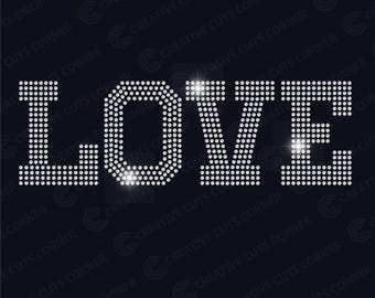 Love word Rhinestone Template ss10 Svg Digital File Rhinestone Sign Rhinestone Shirt Template File For Cricut Svg Download Rhinestone Decal
