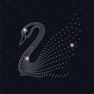 Hotfix Strass Vorlage ss6 Cut Datei Schwan Strass Eisen auf dxf png Strass Shirt Vorlage SVG Strassdatei für Cricut Design