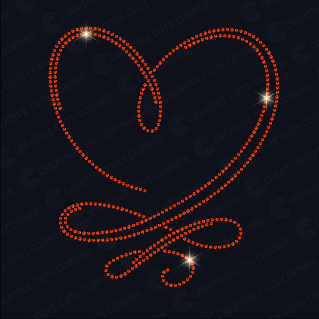 Heart Vector Rhinestone Rhinestone Template Heart Love Svg File for Cricut Rhinestone Template ...