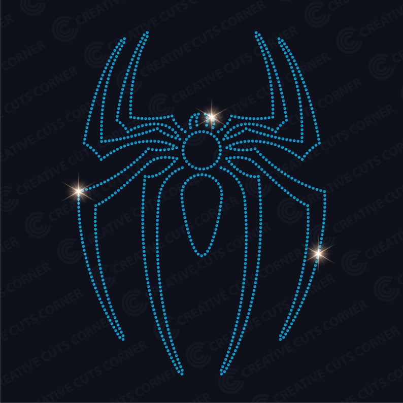 Spider Rhinestone Design Rhinestone Spider Svg Rhinestone Template Svg File Hotfix Rhinestone ...