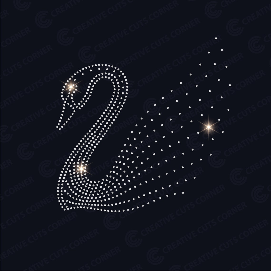 Swan Rhinestone Svg File Rhinestone Ss6 for Cricut Rhinestone Template ...