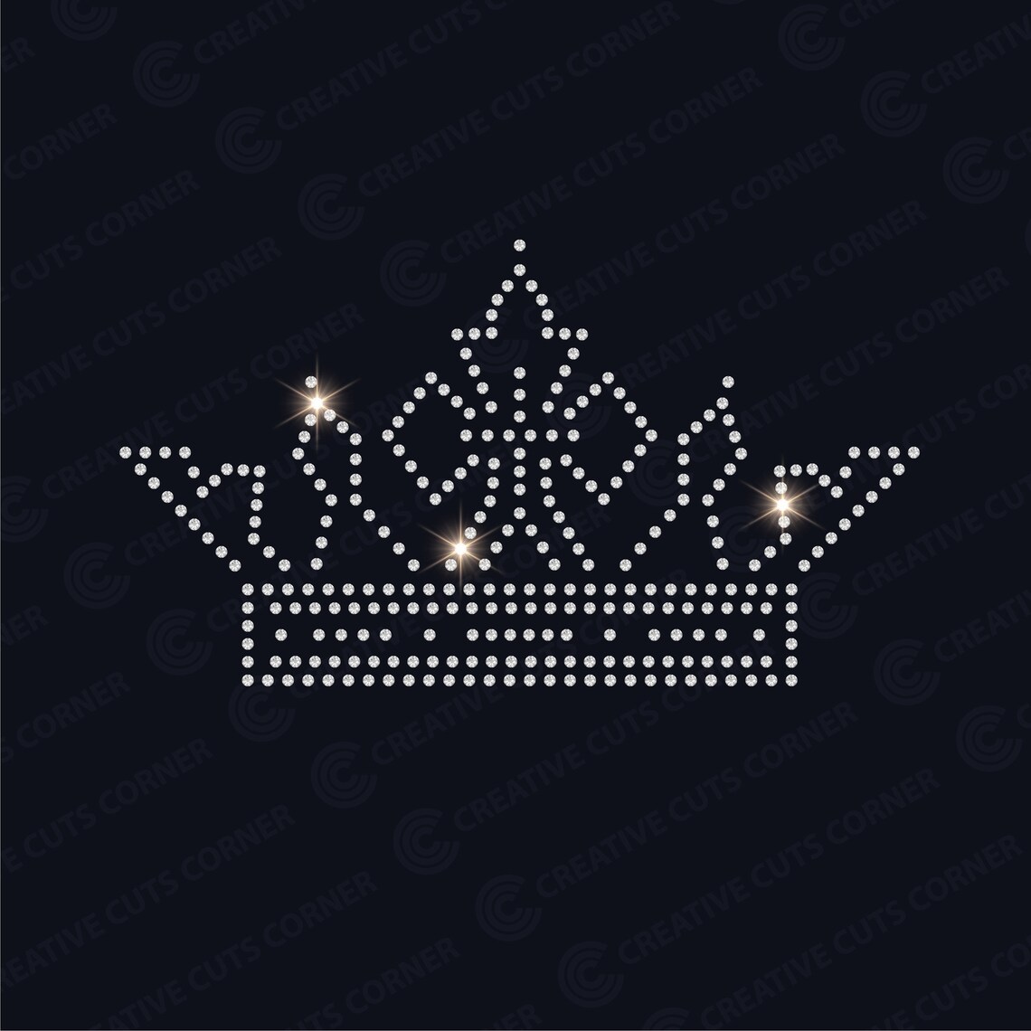 Crown Rhinestone Template Ss10 Hotfix Rhinestone Template Svg File for ...