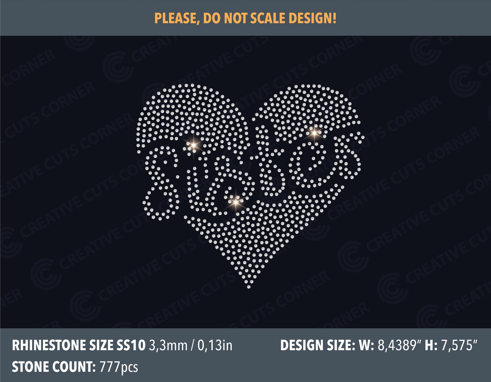 Sister Rhinestone Template Ss10 Svg Digital File Rhinestone Sister ...