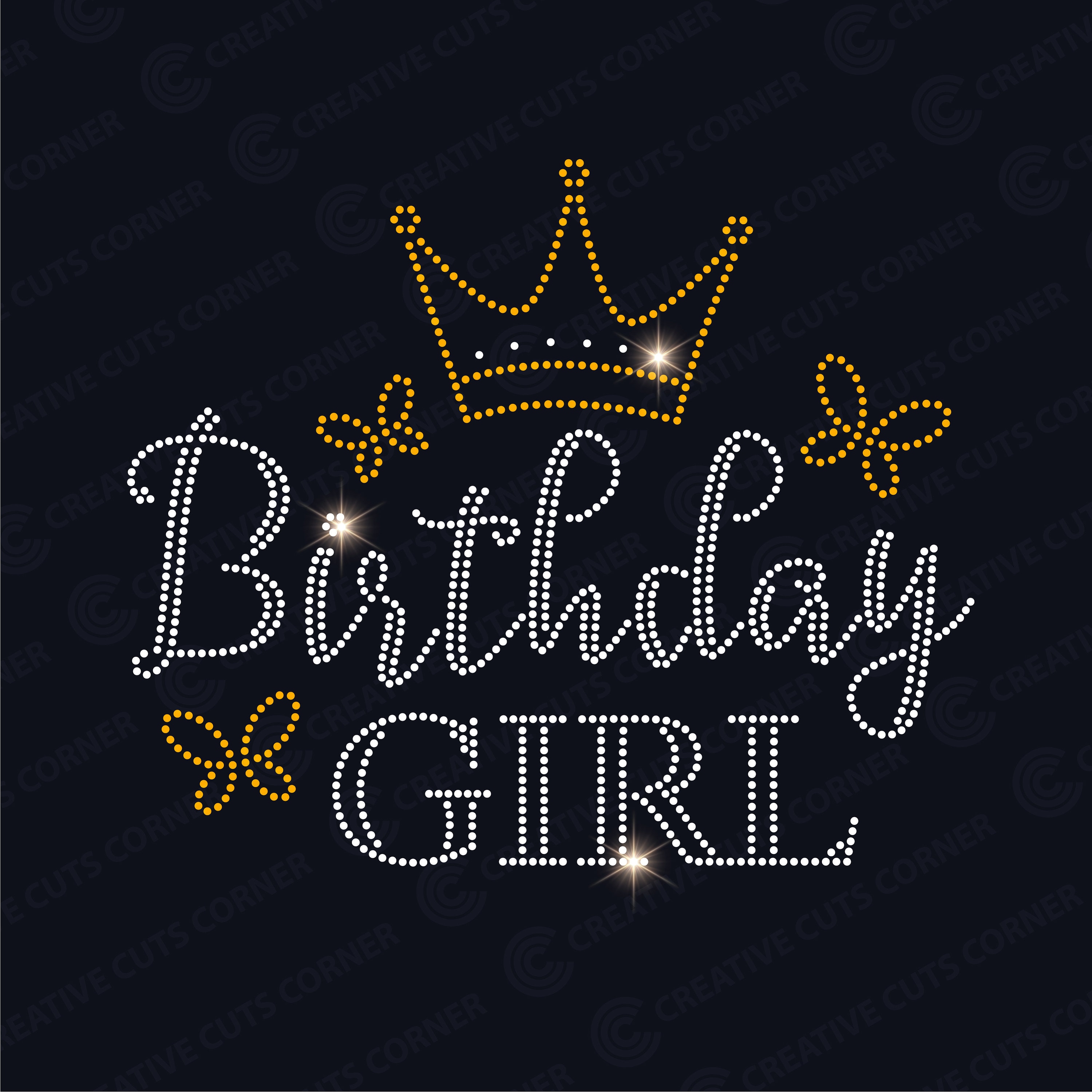 Rhinestone Template Ss6 Birthday Girl Design Rhinestone Svg File for ...