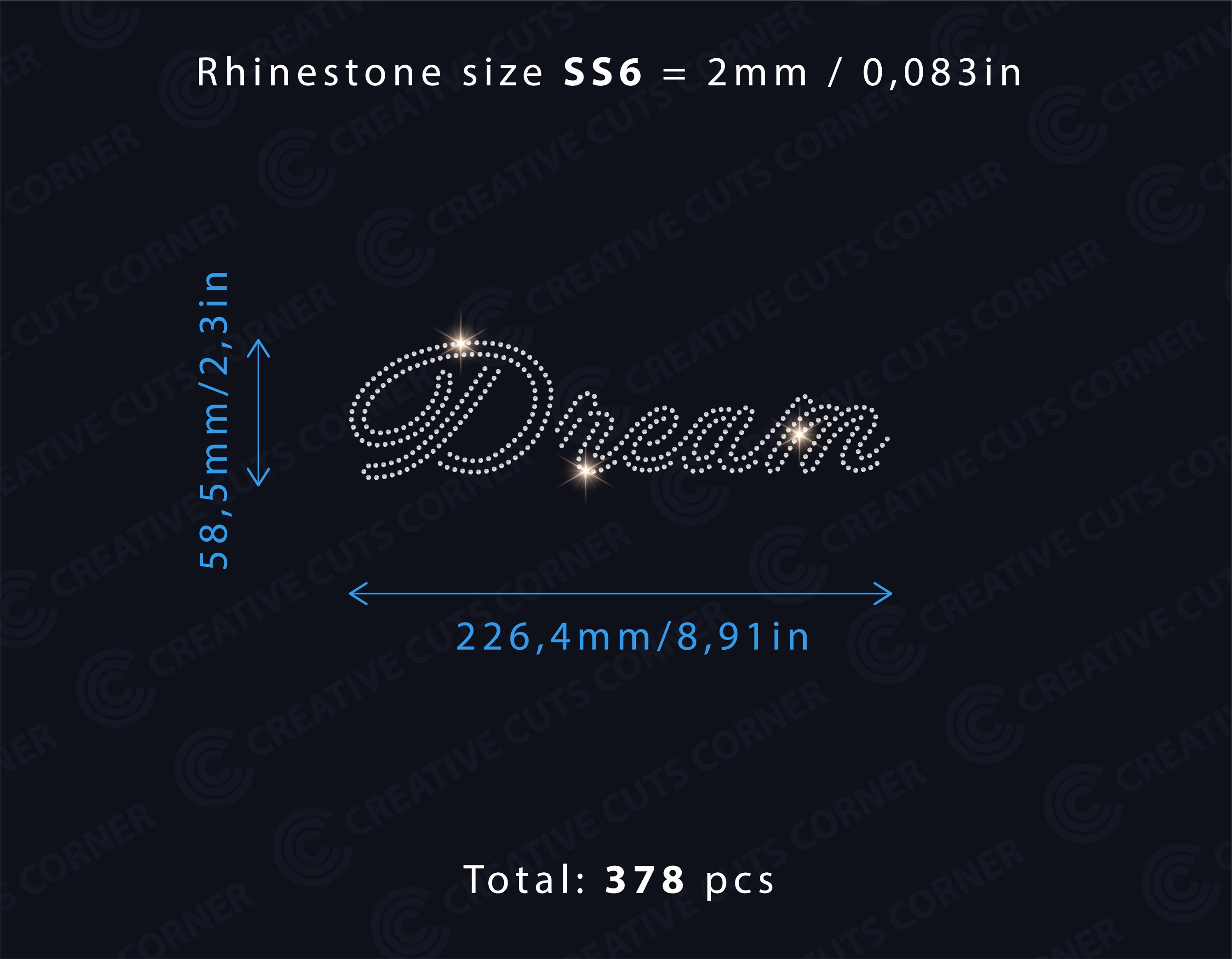 Dream Word Rhinestone Template Ss6 Rhinestone Svg File for Cricut ...