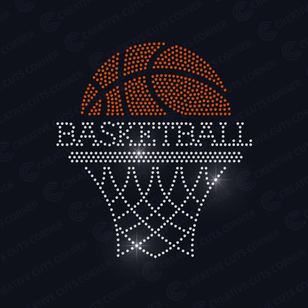 Basketball Rhinestone Template Ss10 Svg Digital File Rhinestone Shirt ...